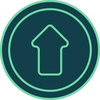 Up Arrow Circle Icon In Teal Color. vector