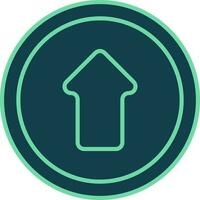 Up Arrow Circle Icon In Teal Color. vector