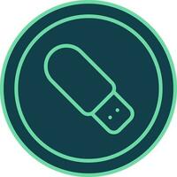Usb Flash Drive Button Icon In Teal Color. vector