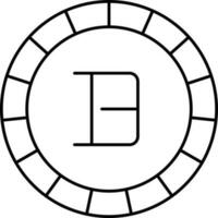 Isolated Bitcoin Icon In Black Thin Line Art. vector
