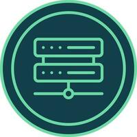 Fat Style Server Button Icon In Teal Color. vector