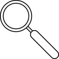 Isolated Magnifying Glass Icon In Thin Line Art. vector