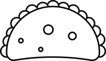 Illustration Of Empanada Icon In Line Art. vector