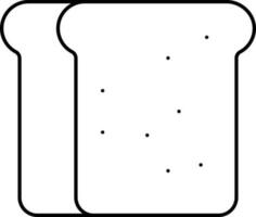 Illustration Of Slice Bread Icon In Black Outline. vector