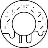 Illustration Of Doughnut Icon In Black Outline. vector