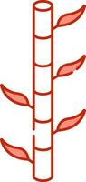 Stem Of Sugarcane Icon In Light Red And White Color vector