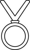 Isolated Medal Icon In Black Outline. vector
