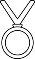 Isolated Medal Icon In Black Outline. vector