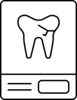 dental solicitud formar con cavidad diente contorno icono. vector