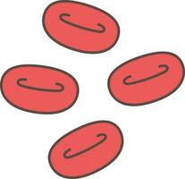 Red Blood Cells Icon In Flat Style. vector