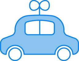 Key Toy Car Icon In Blue And White Color. vector