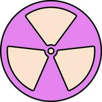 Flat Style Radiation Icon In Pink And Peach Color. vector
