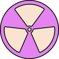 Flat Style Radiation Icon In Pink And Peach Color. vector