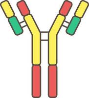 Colorful Antibody Icon Or Symbol In Flat Style. vector