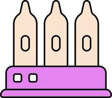 Flat Nixie Tube Icon In Peach And Pink Color. vector