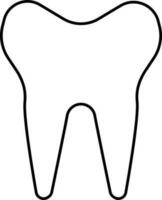 Isolated Healthy Tooth Icon In Linear Style. vector