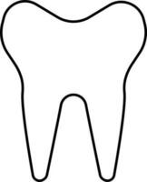 Isolated Healthy Tooth Icon In Linear Style. vector