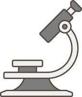 Flat Style Microscope Icon In Gray Color. vector