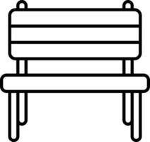 Isolated Bench Icon In Black Linear Art. vector