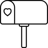 corazón símbolo en buzón icono en plano estilo. vector