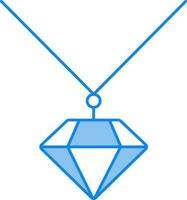 Diamond Pendant Icon In Blue And White Color. vector