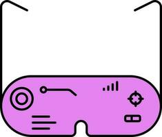 Flat Style VR Glasses Icon In Pink Color. vector