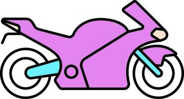 aislado rosado bicicleta icono en plano estilo. vector