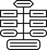 Algorithm Chart Icon Or Symbol In Line Art. vector