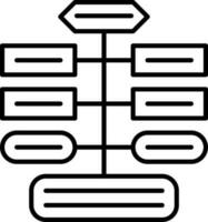 Algorithm Chart Icon Or Symbol In Line Art. vector