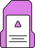 Flat Illustration Of Memory Card Icon In Pink And White Color. vector