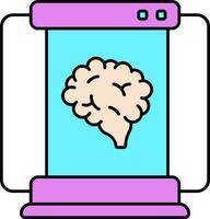 Flat Illustration Of Brain Container Colorful Icon. vector