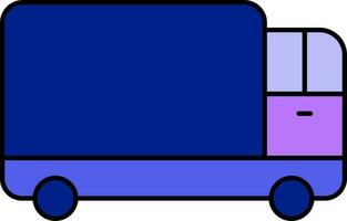 Blue And Purple Truck Icon In Flat Style. vector