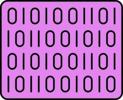Flat Style Machine Code Icon In Pink And Black Color. vector