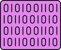 Flat Style Machine Code Icon In Pink And Black Color. vector