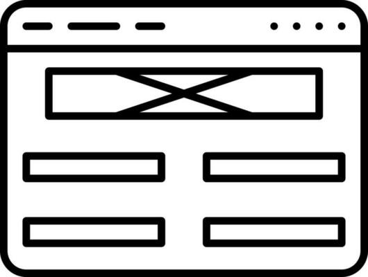 Website Content Icon In Black Line Art.