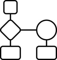 Linear Style Algorithm Chart Icon Or Symbol. vector