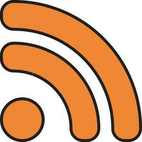 Wifi icono o símbolo en naranja color. vector