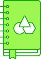 Shapes Book Icon In Green And White Color. vector