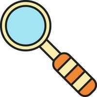 Magnifying Glass Colorful Icon In Flat Style. vector