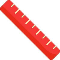 Flat Illustration Of Red Ruler Scale Icon. vector