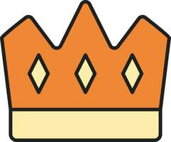 aislado corona icono en amarillo y naranja color. vector
