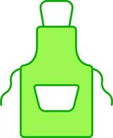 Flat Illustration Of Green Apron Icon. vector