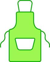 Flat Illustration Of Green Apron Icon. vector