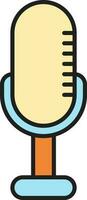 Flat Style Microphone Colorful Icon. vector