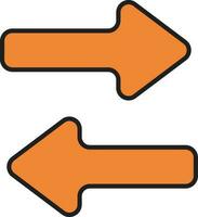 Right And Left Arrow Icon In Orange Color. vector