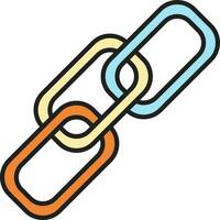 Chain Or Link Colorful Icon In Flat Style. vector