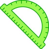 Isolated Green Protractor Icon In Flat Style. vector