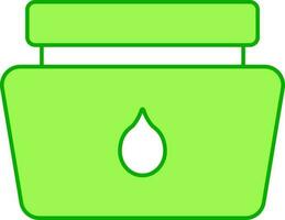 Isolated Liquid Jar Icon In Green Color. vector