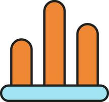 Bar Chart Icon In Orange And Blue Color. vector