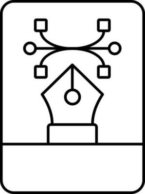 Pen Tool Icon Or Symbol In Black Line Art.